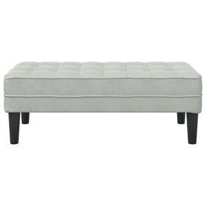 παγκάκι με μαξιλάρι Ανοιχτό γκρι 113 x 57 x 39 εκ. Βελούδο