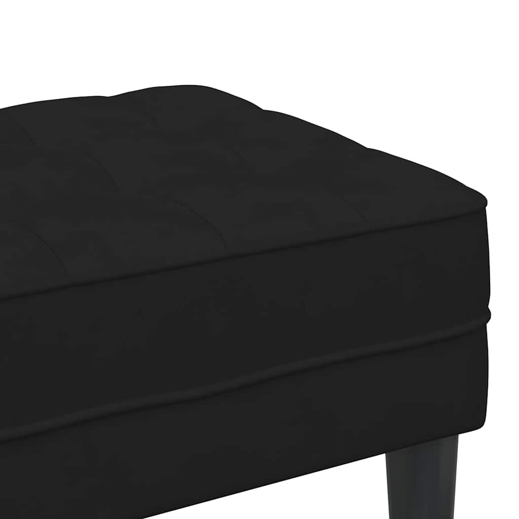 παγκάκι με μαξιλάρι Μαύρο 113 x 57 x 39 εκ. Βελούδο - Pakobazaar