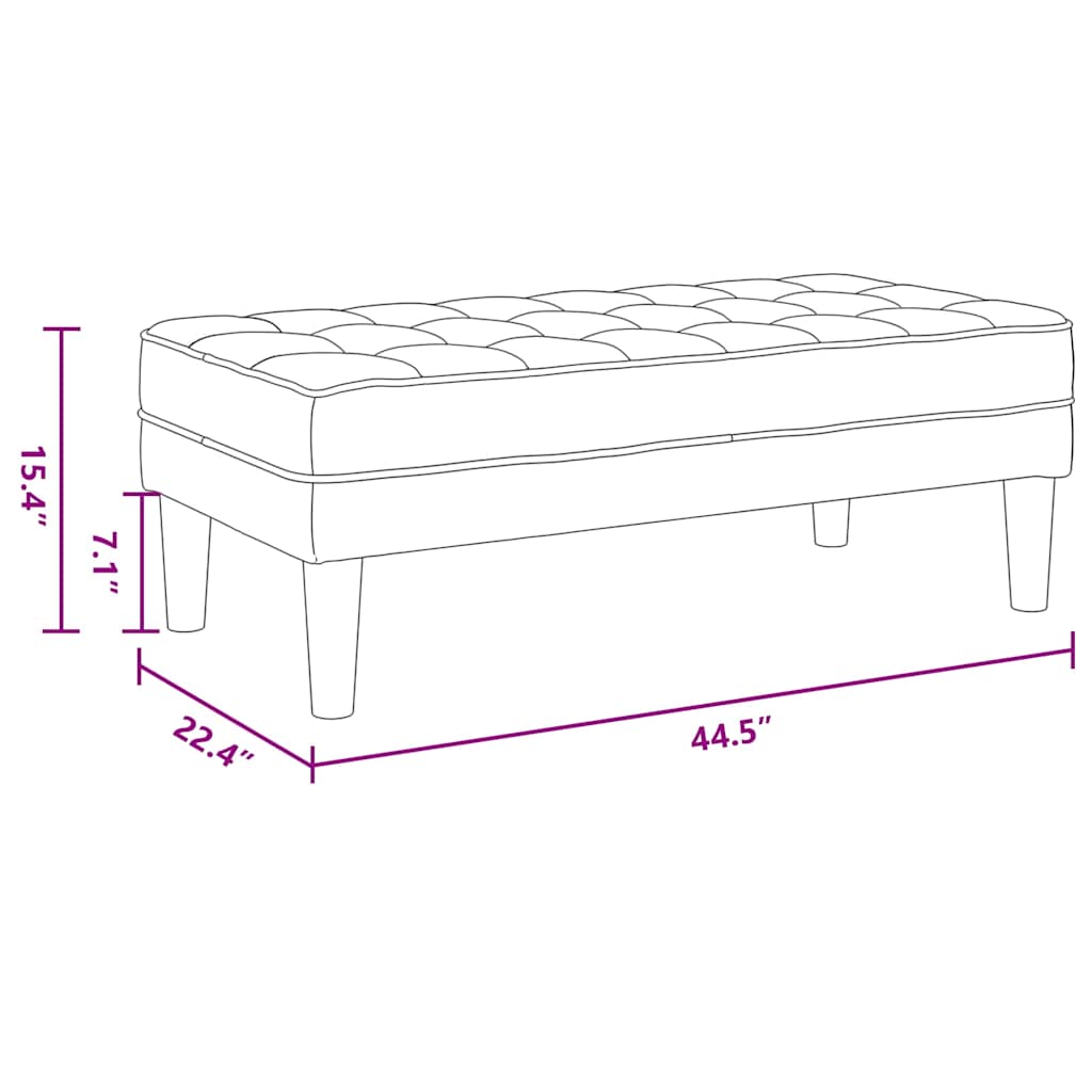 παγκάκι με μαξιλάρι Μαύρο 113 x 57 x 39 εκ. Βελούδο - Pakobazaar