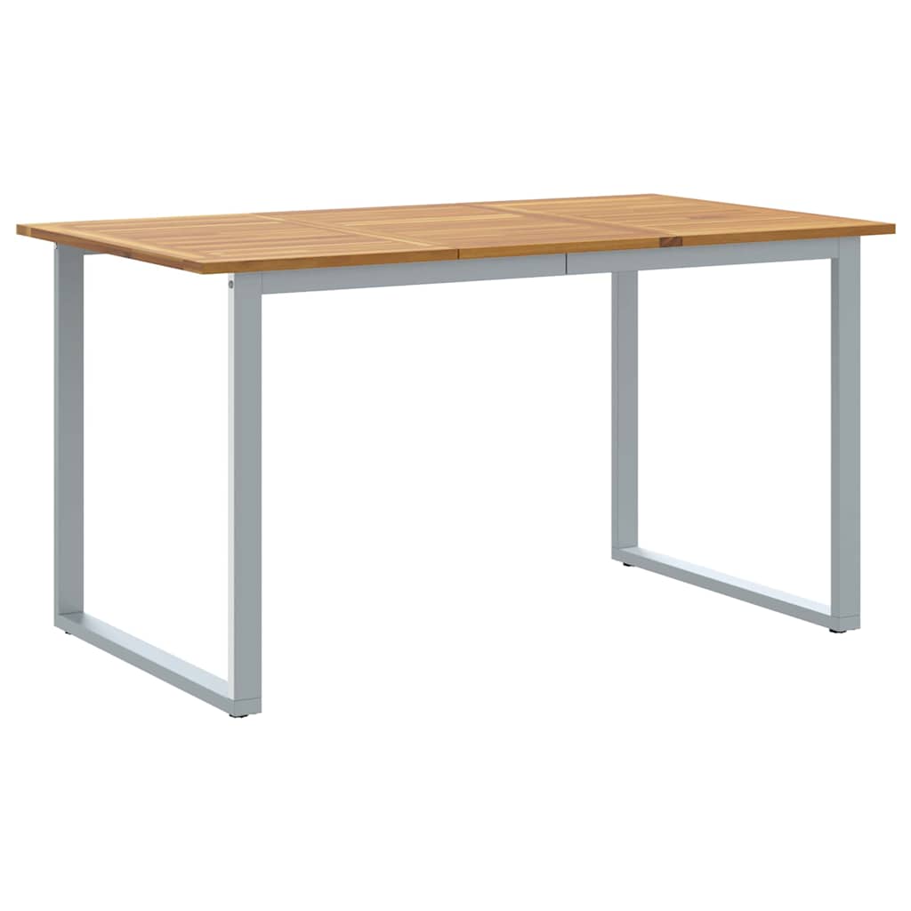 Τραπέζι Κήπου Γκρι 140 x 80 x 75 cm Στερεό Ξύλο Ακακίας