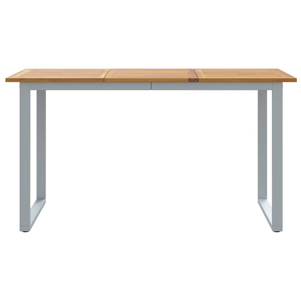 Τραπέζι Κήπου Γκρι 140 x 80 x 75 cm Στερεό Ξύλο Ακακίας