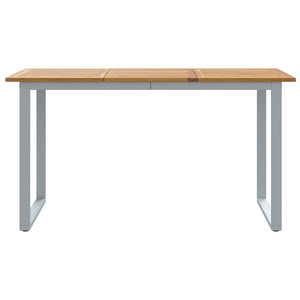 Τραπέζι Κήπου Γκρι 140 x 80 x 75 cm Στερεό Ξύλο Ακακίας
