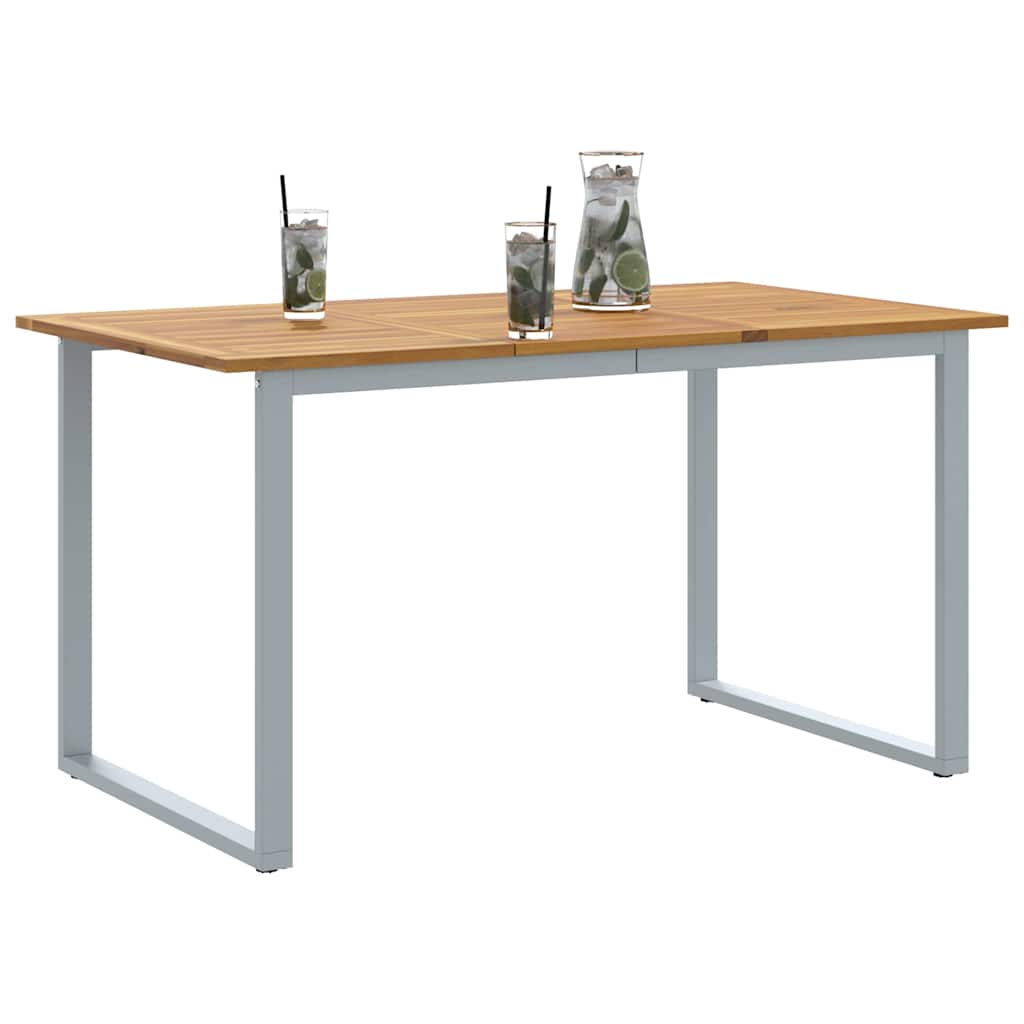Τραπέζι Κήπου Γκρι 140 x 80 x 75 cm Στερεό Ξύλο Ακακίας
