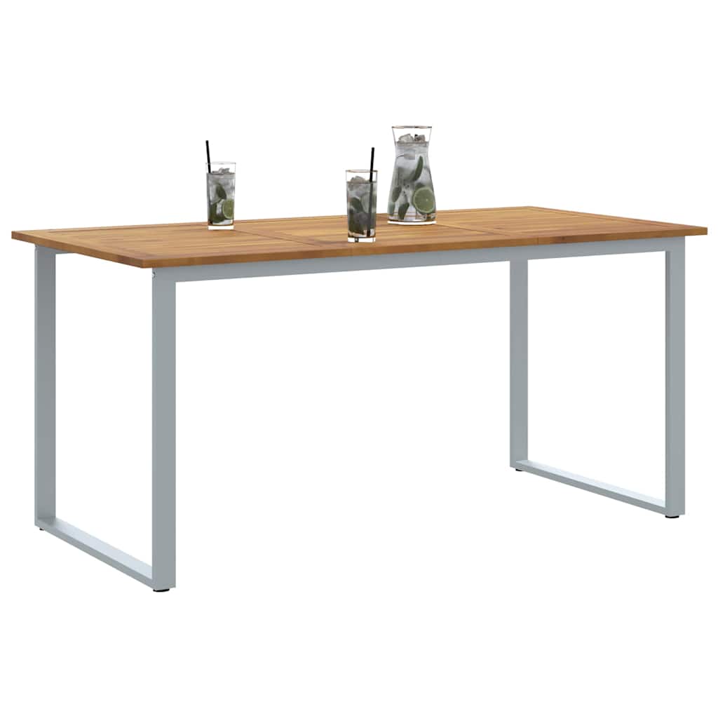 Τραπέζι Κήπου Γκρι 160 x 80 x 75 cm Στερεό Ξύλο Ακακίας