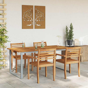 Τραπέζι Κήπου Γκρι 180 x 90 x 75 cm Στερεό Ξύλο Ακακίας