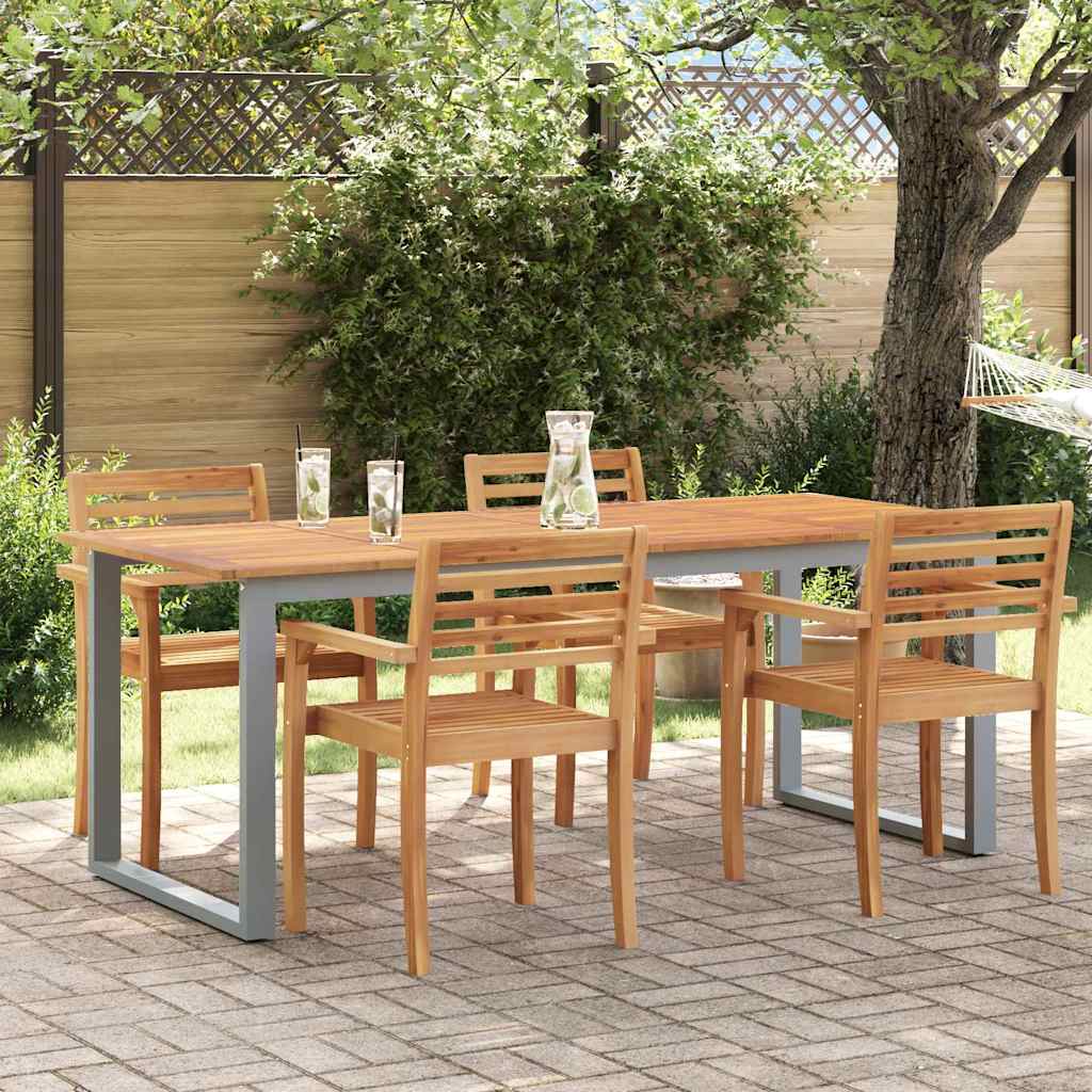 Τραπέζι Κήπου Γκρι 200 x 90 x 75 cm Στερεό Ξύλο Ακακίας