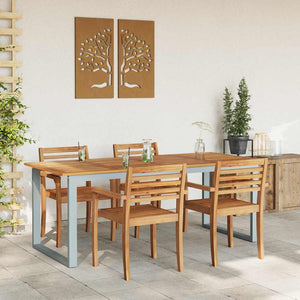 Τραπέζι Κήπου Γκρι 200 x 90 x 75 cm Στερεό Ξύλο Ακακίας