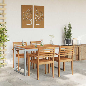 Τραπέζι Κήπου Γκρι 140 x 80 x 75 cm Στερεό Ξύλο Ακακίας