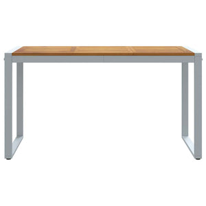 Τραπέζι Κήπου Γκρι 140 x 80 x 75 cm Στερεό Ξύλο Ακακίας