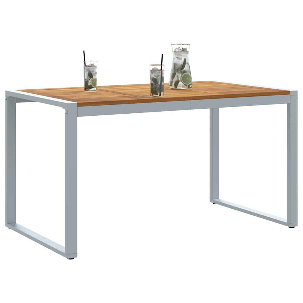 Τραπέζι Κήπου Γκρι 140 x 80 x 75 cm Στερεό Ξύλο Ακακίας