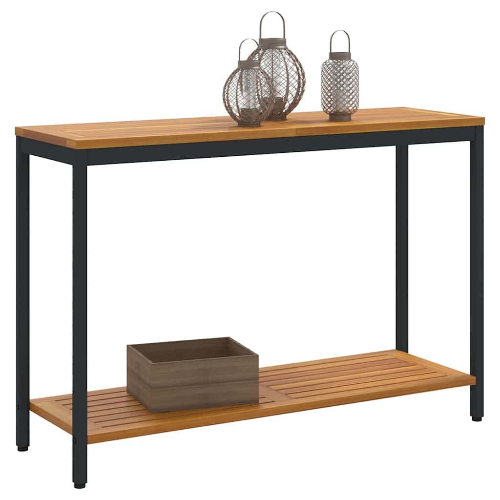 Εξωτερικό Τραπέζι με ράφι Φυσικό και Μαύρο 110 x 35 x 75 cm