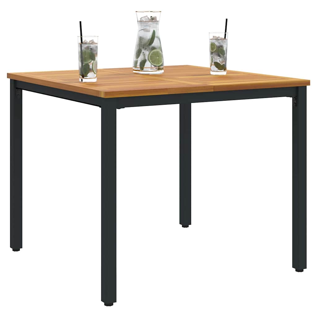 Εξωτερικό Τραπέζι Φυσικό και Μαύρο 90 x 90 x 75 cm - Pakobazaar