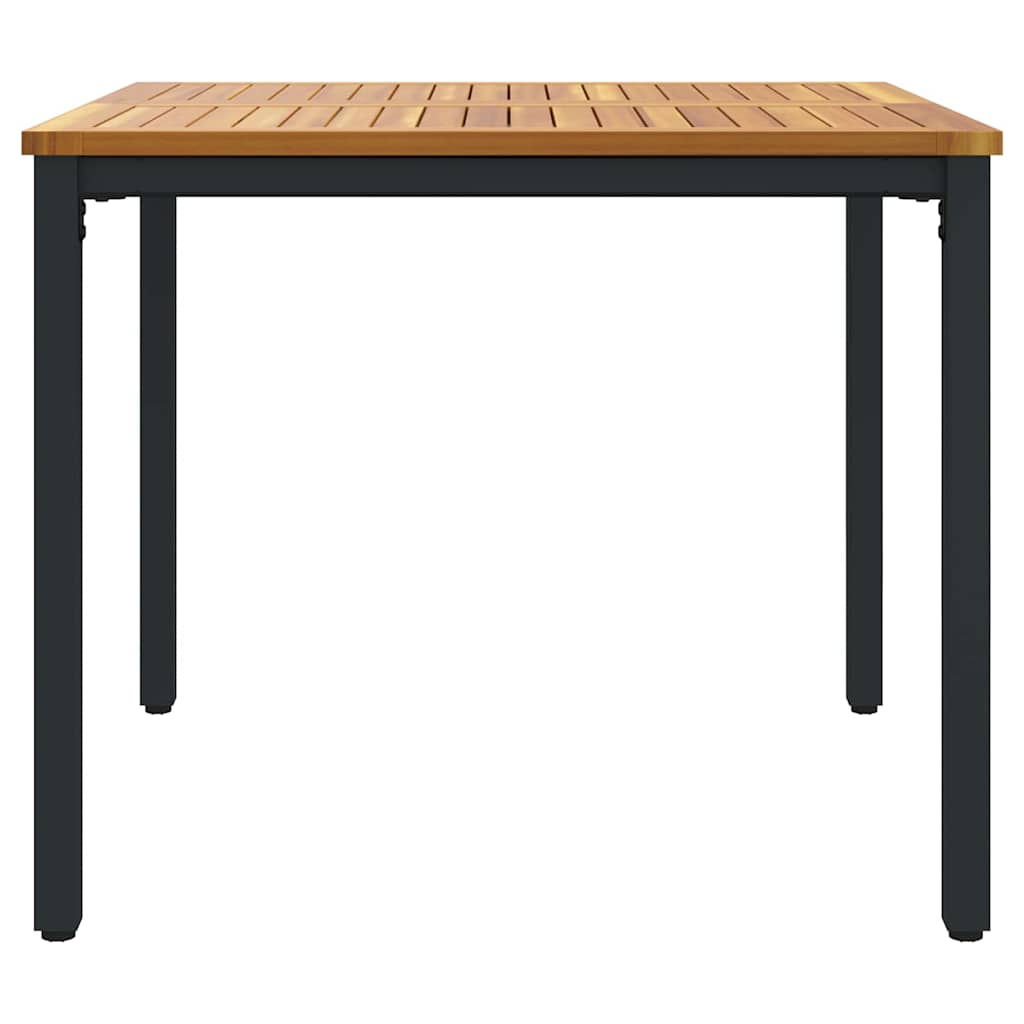 Εξωτερικό Τραπέζι Φυσικό και Μαύρο 90 x 90 x 75 cm - Pakobazaar