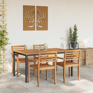 Εξωτερικό Τραπέζι Φυσικό και Μαύρο 150 x 90 x 75 cm - Pakobazaar