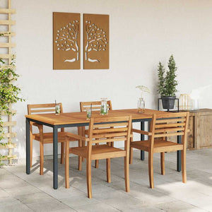 Εξωτερικό Τραπέζι Φυσικό και Μαύρο 180 x 90 x 75 cm