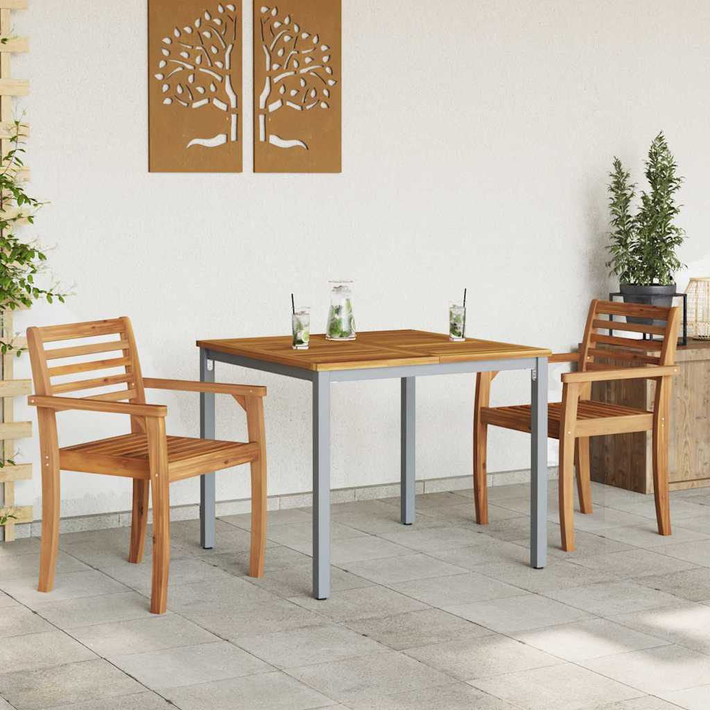 Εξωτερικό Τραπέζι Φυσικό και Γκρι 90 x 90 x 75 cm