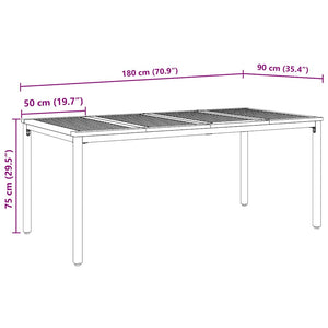 Εξωτερικό Τραπέζι Φυσικό και Γκρι 180 x 90 x 75 cm