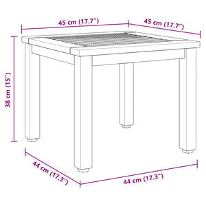 Εξωτερικό Τραπέζι Φυσικό και Μαύρο 45 x 45 x 38 εκ.