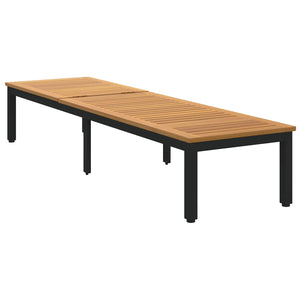 Ξαπλώστρα Μαύρο 200 x 55 x 35 cm Στερεό Ξύλο Ακακίας