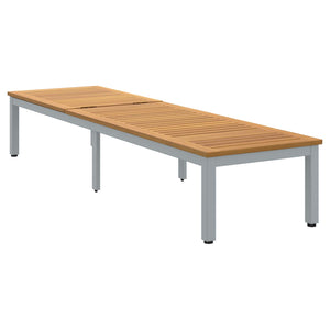 Ξαπλώστρα Γκρι 200 x 55 x 35 cm Στερεό Ξύλο Ακακίας - Pakobazaar