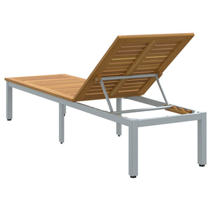 Ξαπλώστρα Γκρι 200 x 55 x 35 cm Στερεό Ξύλο Ακακίας - Pakobazaar