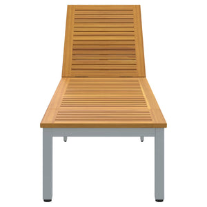 Ξαπλώστρα Γκρι 200 x 55 x 35 cm Στερεό Ξύλο Ακακίας - Pakobazaar