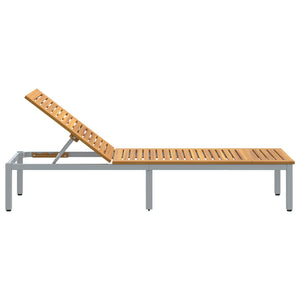 Ξαπλώστρα Γκρι 200 x 55 x 35 cm Στερεό Ξύλο Ακακίας - Pakobazaar