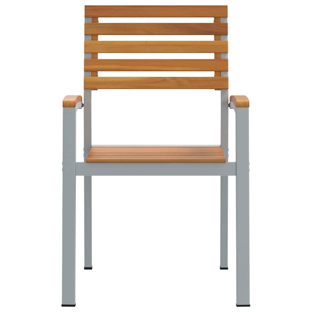 Καρέκλα Κήπου 4 pcs Καφέ 56 x 57 x 87 εκ Στερεό Ξύλο Ακακίας