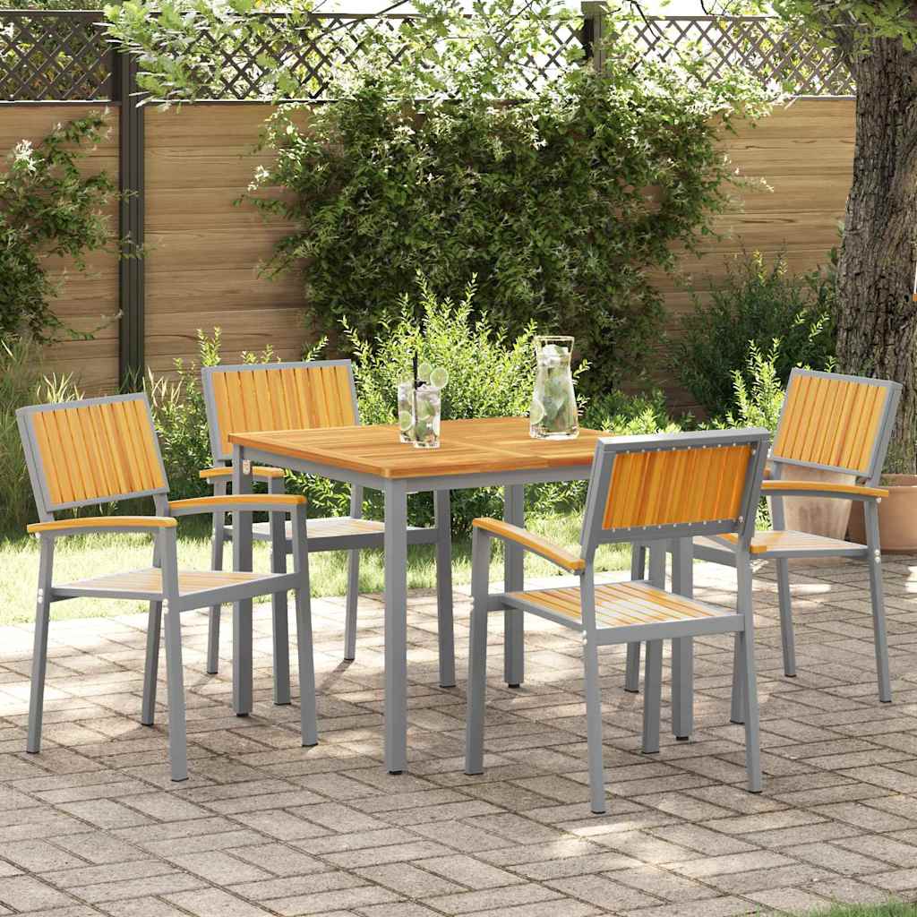 Στοιβαζόμενη Καρέκλα 4 pcs Καφέ 56 x 57 x 87 εκ