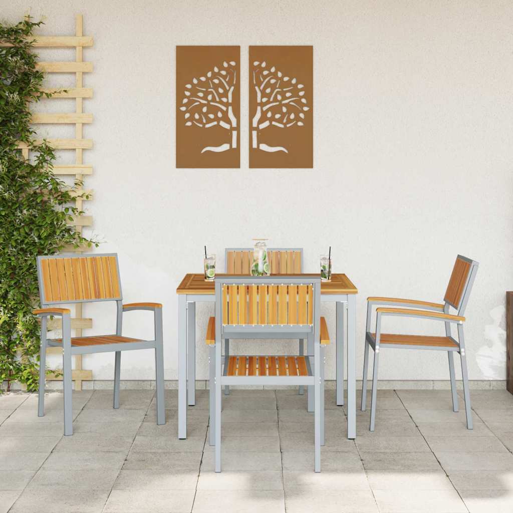 Στοιβαζόμενη Καρέκλα 4 pcs Καφέ 56 x 57 x 87 εκ