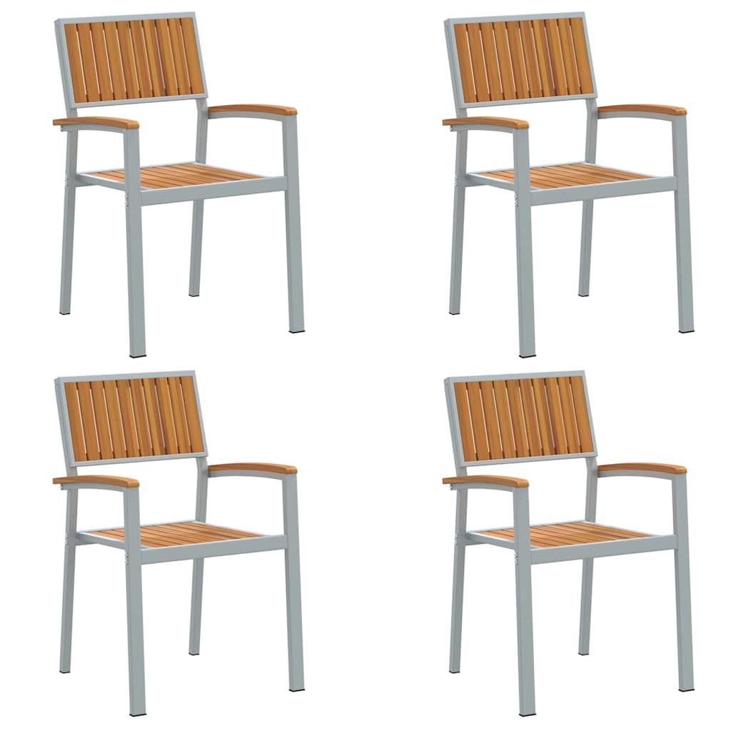 Στοιβαζόμενη Καρέκλα 4 pcs Καφέ 56 x 57 x 87 εκ