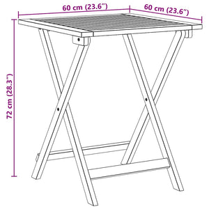 Τραπέζι Κήπου Φυσικό 60 x 60 x 72 cm Στερεό Ξύλο Ακακίας - Pakobazaar