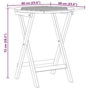 Τραπέζι Κήπου Φυσικό 60 x 60 x 72 cm Στερεό Ξύλο Ακακίας - Pakobazaar