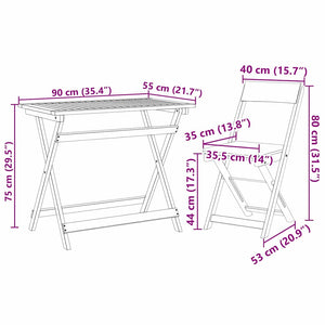Σετ μπιστρό με μαξιλάρι 5 pcs Φυσικό Λάδι Στερεό Ξύλο Ακακίας - Pakobazaar