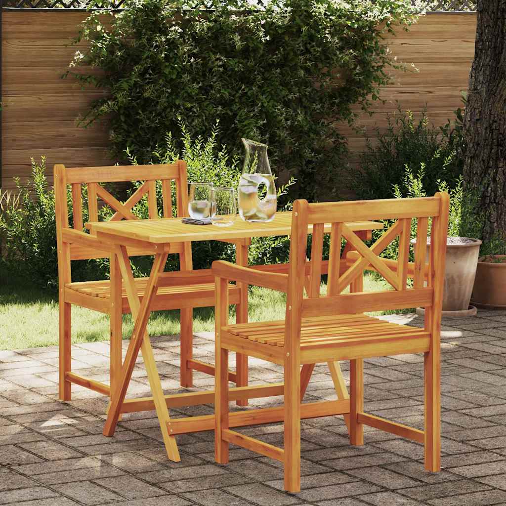 Καρέκλα Κήπου 2 pcs 56 x 56 x 90 εκ. Στερεό Ξύλο Ακακίας - Pakobazaar