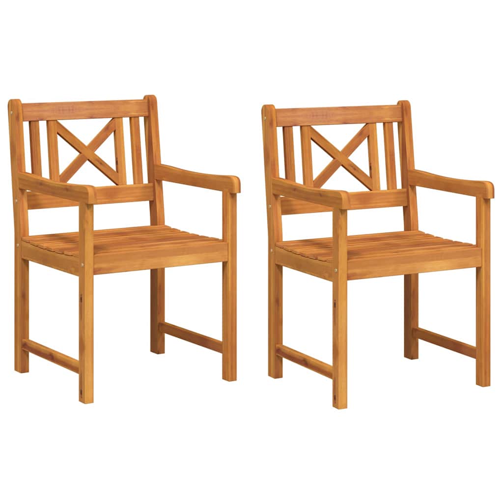 Καρέκλα Κήπου 2 pcs 56 x 56 x 90 εκ. Στερεό Ξύλο Ακακίας - Pakobazaar