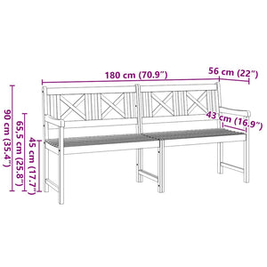 Εξωτερικός πάγκος Φυσικό 180 x 56 x 90 εκ. Στερεό Ξύλο Ακακίας
