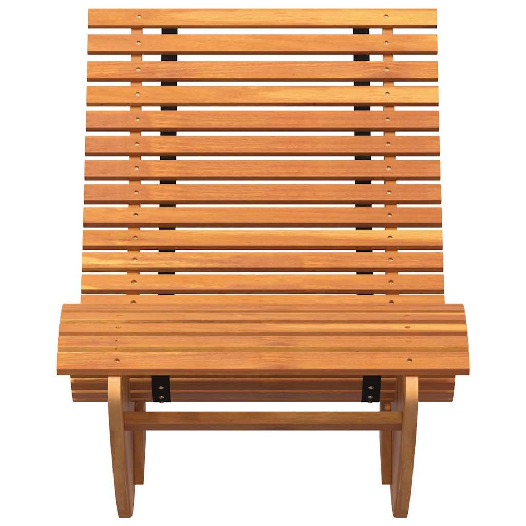 Ξαπλώστρα 2 pcs Καφέ 154 x 60 x 74 εκ Στερεό Ξύλο Ακακίας - Pakobazaar