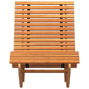 Ξαπλώστρα 2 pcs Καφέ 154 x 60 x 74 εκ Στερεό Ξύλο Ακακίας - Pakobazaar