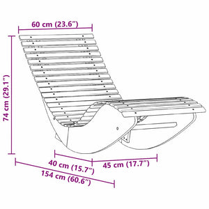 Ξαπλώστρα 2 pcs Καφέ 154 x 60 x 74 εκ Στερεό Ξύλο Ακακίας - Pakobazaar