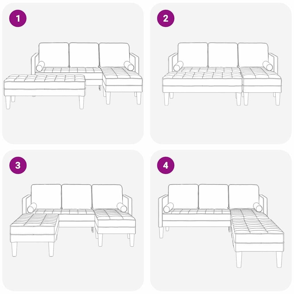 Σετ Καναπέ με μαξιλάρι 2 pcs Μαύρο Πολυεστέρας