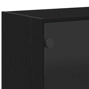 Highboard Μαύρη Οξυά 68 x 37 x142 εκ.