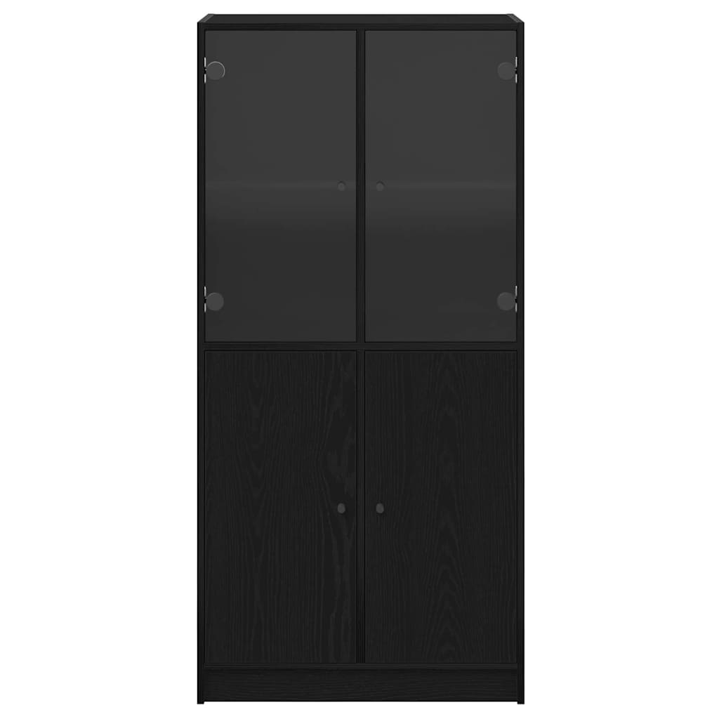 Highboard Μαύρη Οξυά 68 x 37 x142 εκ.