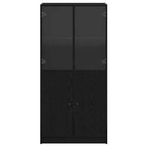 Highboard Μαύρη Οξυά 68 x 37 x142 εκ.