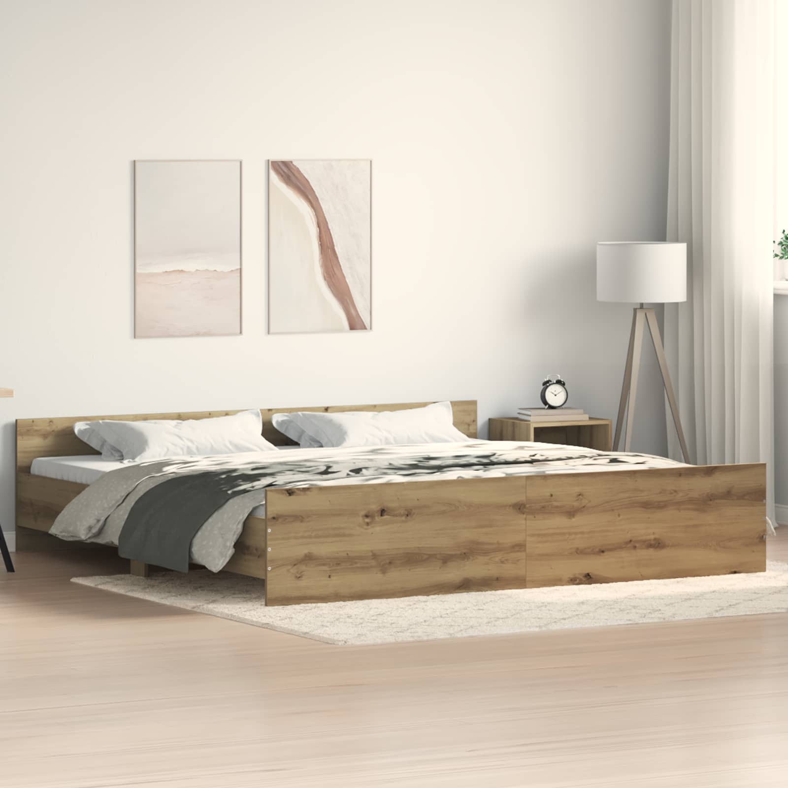 Σκελετός Κρεβατιού με κεφαλάρι Artisan Oak 203 x 203 x 50 εκ - Pakobazaar
