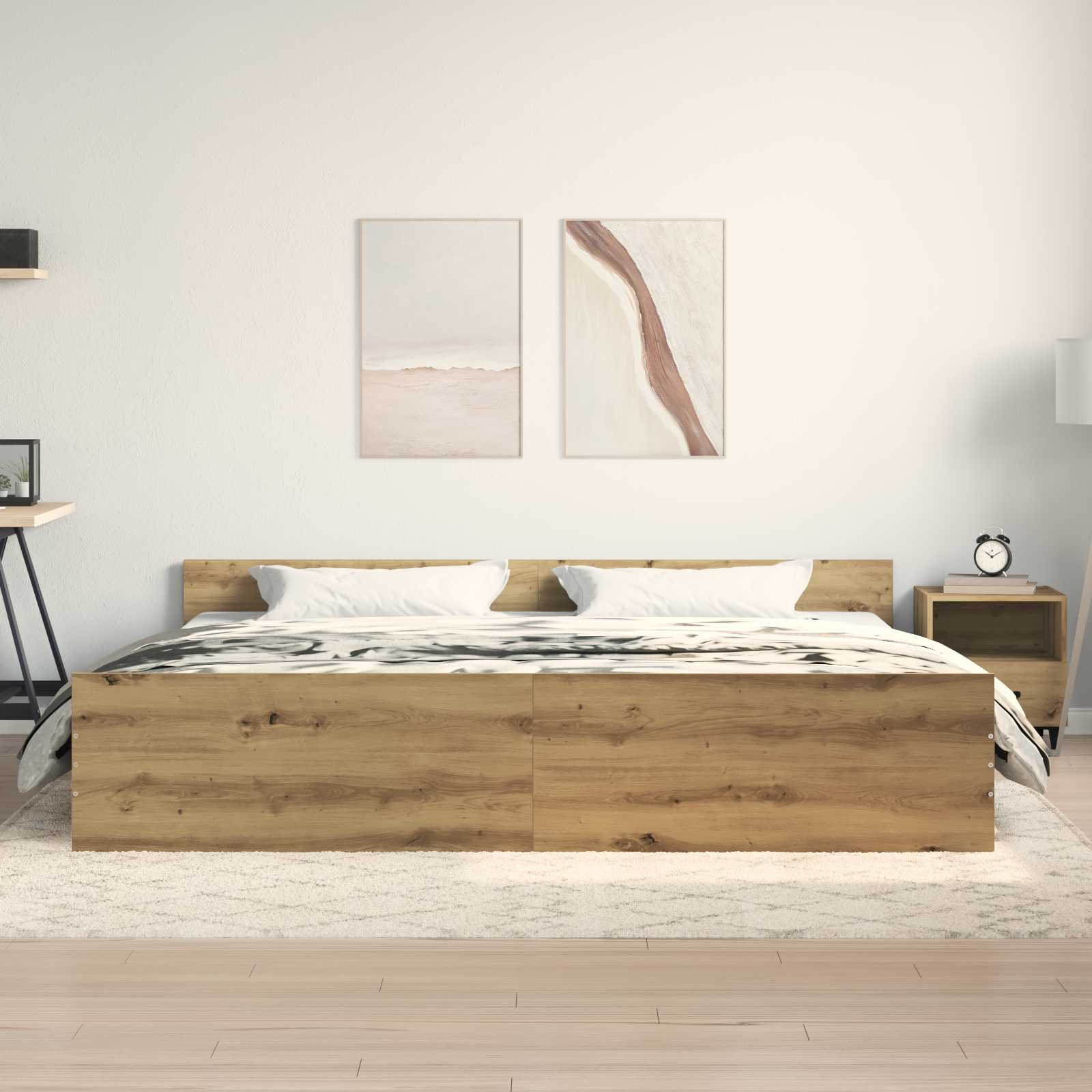 Σκελετός Κρεβατιού με κεφαλάρι Artisan Oak 203 x 203 x 50 εκ - Pakobazaar