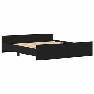 Πλαίσιο Κρεβατιού Χωρ. Στρώμα Μαύρη Δρυς 200x200 εκ Επεξ. Ξύλο