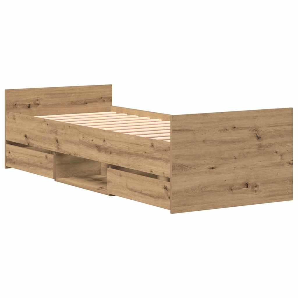Σκελετός Κρεβατιού με συρτάρι Artisan Oak 193 x 78 x 50 εκ.