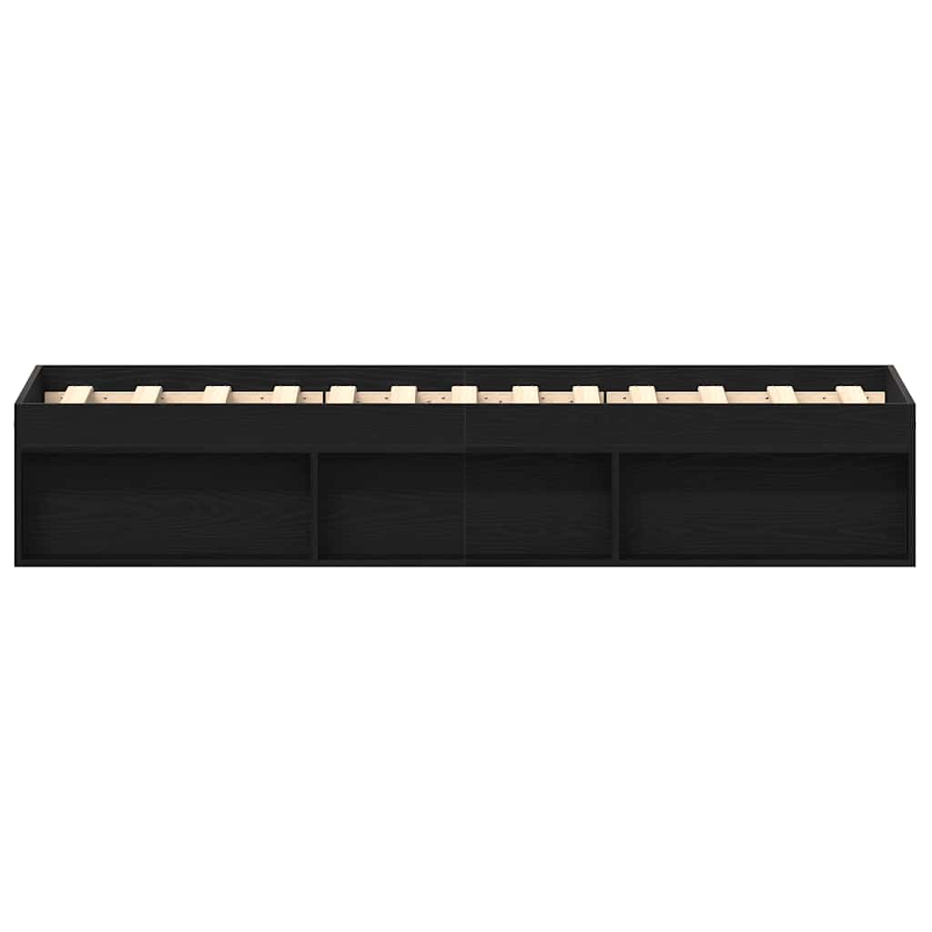 Πλαίσιο Κρεβατιού Μαύρη Δρυς 100x200 εκ. Επεξεργασμένο Ξύλο