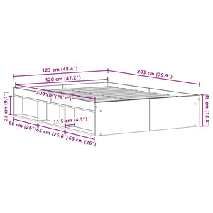Πλαίσιο Κρεβατιού Χωρ. Στρώμα Μαύρη Δρυς 120x200εκ. Επ. Ξύλο